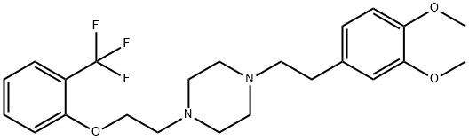 Piperazine, 1-[2-(3,4-dimethoxyphenyl)ethyl]-4-[2-[2-(trifluoromethyl)phenoxy]ethyl]-, dihydrochloride Structure