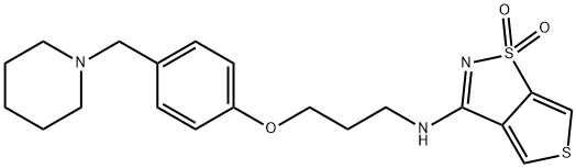 N-(4-(3-(1-piperidinylmethyl)phenoxy)propyl)thieno(3,4-d)isothiazol-3-amine 1,1,-dioxide Structure