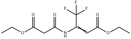 2-Butenoic acid, 3-[(3-ethoxy-1,3-dioxopropyl)amino]-4,4,4-trifluoro-, ethyl ester 구조식 이미지