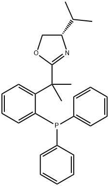 Oxazole, 2-[1-[2-(diphenylphosphino)phenyl]-1-methylethyl]-4,5-dihydro-4-(1-methylethyl)-, (4S)- Structure