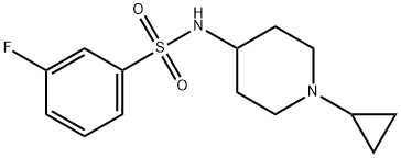 N-(1-cyclopropylpiperidin-4-yl)-3-fluorobenzene-1-
sulfonamide 구조식 이미지