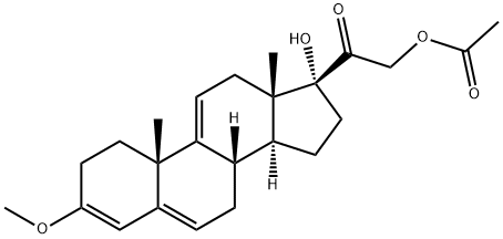 Pregna-3,5,9(11)-trien-20-one, 21-(acetyloxy)-17-hydroxy-3-methoxy- Structure