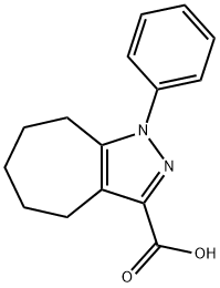 1-phenyl-1H,4H,5H,6H,7H,8H-cyclohepta[c]pyrazole-3-carboxylic acid 구조식 이미지