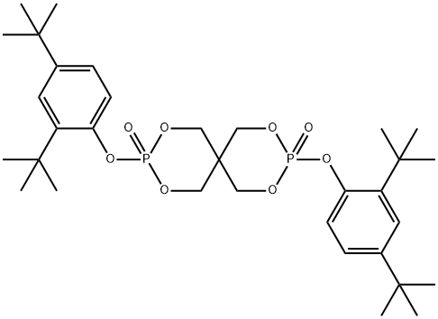 2,4,8,10-Tetraoxa-3,9-diphosphaspiro[5.5]undecane, 3,9-bis[2,4-bis(1,1-dimethylethyl)phenoxy]-, 3,9-dioxide Structure