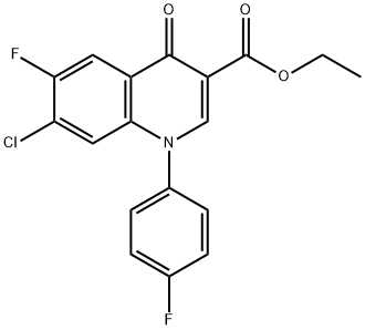 3-Quinolinecarboxylic acid, 7-chloro-6-fluoro-1-(4-fluorophenyl)-1,4-dihydro-4-oxo-, ethyl ester Structure