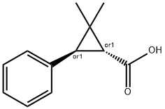 Cyclopropanecarboxylic acid, 2,2-dimethyl-3-phenyl-, (1R,3R)-rel- Structure