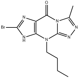 5H-1,2,4-Triazolo[4,3-a]purin-5-one, 7-bromo-9-butyl-8,9-dihydro-3-methyl- 구조식 이미지