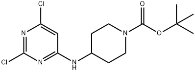 4-(2,6-Dichloro-pyrimidin-4-ylamino)-piperidine-1-carboxylic acid tert-butyl ester Structure