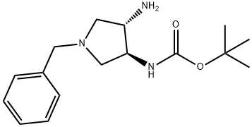 (3S,4S)-tert-butyl (4-amino-1-benzylpyrrolidin-3-yl)carbamate 구조식 이미지