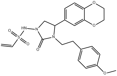 Ethenesulfonamide, N-[4-(2,3-dihydro-1,4-benzodioxin-6-yl)-3-[2-(4-methoxyphenyl)ethyl]-2-oxo-1-imidazolidinyl]- Structure