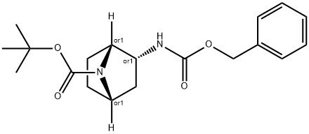 Racemic-(1S,2S,4R)-Tert-Butyl 2-(((Benzyloxy)Carbonyl)Amino)-7-Azabicyclo[2.2.1]Heptane-7-Carboxylate 구조식 이미지