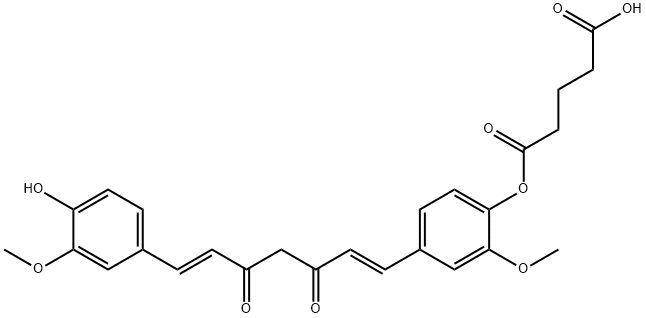 5-(4-((1E,6E)-7-(4-hydroxy-3-methoxyphenyl)-3,5-dioxohepta-1,6-dienyl)-2-methoxyphenoxy)-5-oxopentanoic acid Structure