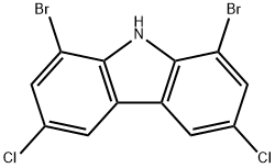 1,8-Dibromo 3,6-dichloro carbazole 구조식 이미지