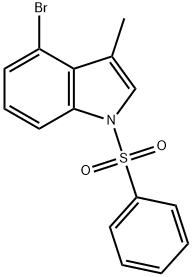 1H-Indole, 4-bromo-3-methyl-1-(phenylsulfonyl)- 구조식 이미지