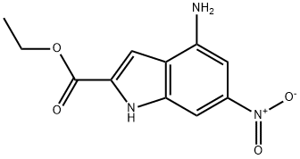 1H-Indole-2-carboxylic acid, 4-amino-6-nitro-, ethyl ester 구조식 이미지