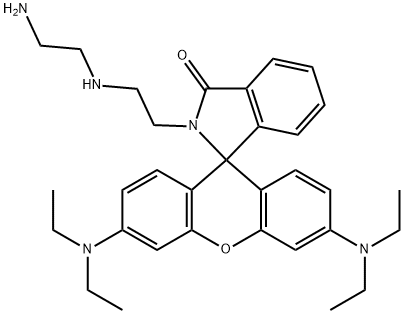 Spiro[1H-isoindole-1,9'-[9H]xanthen]-3(2H)-one, 2-[2-[(2-aminoethyl)amino]ethyl]-3',6'-bis(diethylamino)- 구조식 이미지