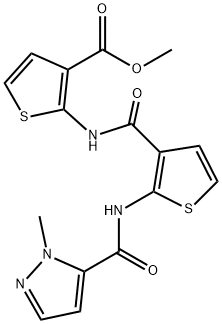 methyl 2-(2-(1-methyl-1H-pyrazole-5-carboxamido)thiophene-3-carboxamido)thiophene-3-carboxylate Structure