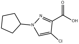 4-chloro-1-cyclopentyl-1H-pyrazole-3-carboxylic acid Structure