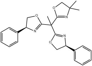 Oxazole, 2-[1,1-bis[(4S)-4,5-dihydro-4-phenyl-2-oxazolyl]ethyl]-4,5-dihydro-4,4-dimethyl- Structure