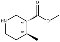 trans-4-Methyl-piperidine-3-carboxylic acid methyl ester Structure