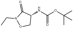 Carbamic acid, N-[(4R)-2-ethyl-3-oxo-4-isoxazolidinyl]-, 1,1-dimethylethyl ester Structure