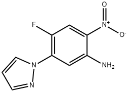 Benzenamine, 4-fluoro-2-nitro-5-(1H-pyrazol-1-yl)- Structure