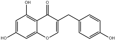 4H-1-Benzopyran-4-one, 5,7-dihydroxy-3-[(4-hydroxyphenyl)methyl]- Structure