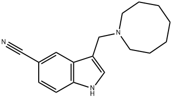 1H-Indole-5-carbonitrile, 3-[(hexahydro-1(2H)-azocinyl)methyl]- Structure