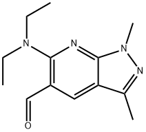 1H-Pyrazolo[3,4-b]pyridine-5-carboxaldehyde, 6-(diethylamino)-1,3-dimethyl- Structure