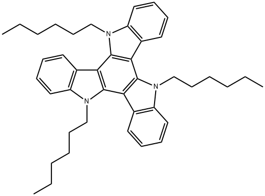 5,10,15-trihexyl-10,15-dihydro-5H-diindolo[3,2-a:3',2'-c]carbazole Structure