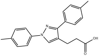 JR-6875, 3-(1,3-Dip-tolyl-1H-pyrazol-4-yl)propanoic acid, 97% 구조식 이미지