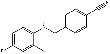 Benzonitrile, 4-[[(4-fluoro-2-methylphenyl)amino]methyl]- Structure