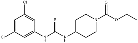 1-Piperidinecarboxylic acid, 4-[[[(3,5-dichlorophenyl)amino]thioxomethyl]amino]-, ethyl ester 구조식 이미지