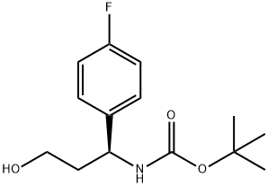 Carbamic acid, N-[(1S)-1-(4-fluorophenyl)-3-hydroxypropyl]-, 1,1-dimethylethyl ester Structure