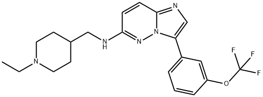 N-((1-ethylpiperidin-4-yl)methyl)-3-(3-(trifluoromethoxy)phenyl)imidazo[1,2-bl Dyridazin-6-amine 구조식 이미지