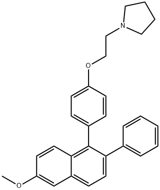 Pyrrolidine, 1-[2-[4-(6-methoxy-2-phenyl-1-naphthalenyl)phenoxy]ethyl]- Structure