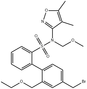 4'-(Bromomethyl)-N-(4,5-dimethyl-3-isoxazolyl)-2'-(ethoxymethyl)-N-(methoxymethyl)[1,1'-biphenyl]-2-sulfonamide 구조식 이미지