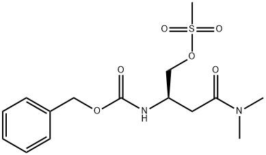 Carbamic acid, N-[(1R)-3-(dimethylamino)-1-[[(methylsulfonyl)oxy]methyl]-3-oxopropyl]-, phenylmethyl ester Structure