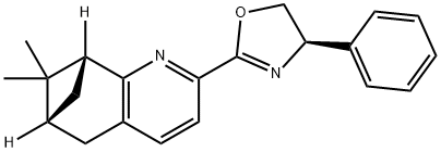 6,8-Methanoquinoline, 2-[(4R)-4,5-dihydro-4-phenyl-2-oxazolyl]-5,6,7,8-tetrahydro-7,7-dimethyl-, (6R,8R)- 구조식 이미지