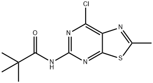 N-(7-Chloro-2-methylthiazolo[5,4-d]pyrimidin-5-yl)pivalamide 구조식 이미지