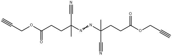 Pentanoic acid, 4,4'-(1,2-diazenediyl)bis[4-cyano-, 1,1'-di-2-propyn-1-yl ester Structure