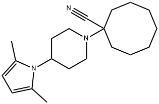 Cyclooctanecarbonitrile, 1-[4-(2,5-dimethyl-1H-pyrrol-1-yl)-1-piperidinyl]- Structure