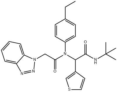 1H-Benzotriazole-1-acetamide, N-[2-[(1,1-dimethylethyl)amino]-2-oxo-1-(3-thienyl)ethyl]-N-(4-ethylphenyl)- Structure