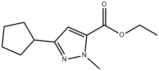 1H-Pyrazole-5-carboxylic acid, 3-cyclopentyl-1-methyl-, ethyl ester Structure