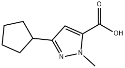 1H-Pyrazole-5-carboxylic acid, 3-cyclopentyl-1-methyl- Structure