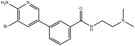Benzamide, 3-(6-amino-5-bromo-3-pyridinyl)-N-[2-(dimethylamino)ethyl]- Structure
