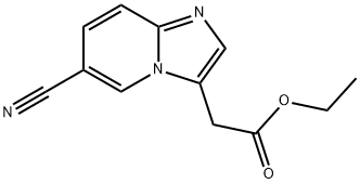 Ethyl 2-(6-cyanoimidazo[1,2-a]pyridin-3-yl)acetate 구조식 이미지