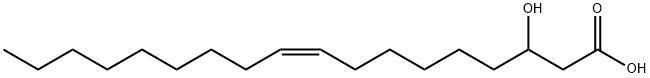 9-Octadecenoic acid, 3-hydroxy-, (Z)- (9CI) Structure