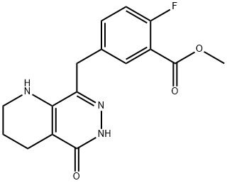 Benzoic acid, 2-fluoro-5-[(1,2,3,4,5,6-hexahydro-5-oxopyrido[2,3-d]pyridazin-8-yl)methyl]-, methyl ester Structure