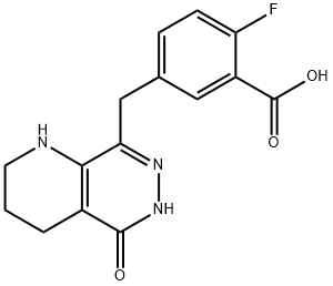 Benzoic acid, 2-fluoro-5-[(1,2,3,4,5,6-hexahydro-5-oxopyrido[2,3-d]pyridazin-8-yl)methyl]- Structure